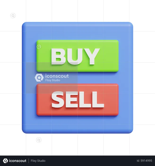 Buy And Sell Button  3D Icon