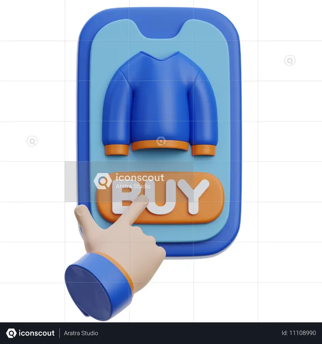 구매 버튼 의류 전자 상거래  3D Icon