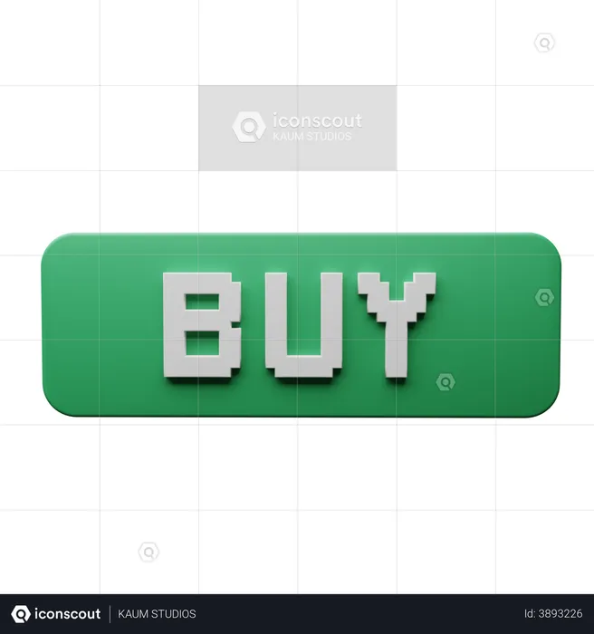 Buy Button Crypto  3D Illustration