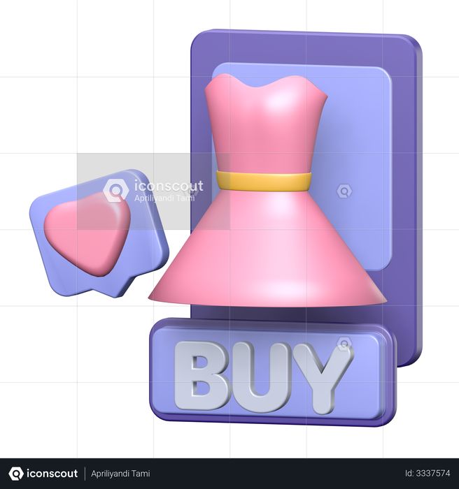 Buy clothes 3D Illustration