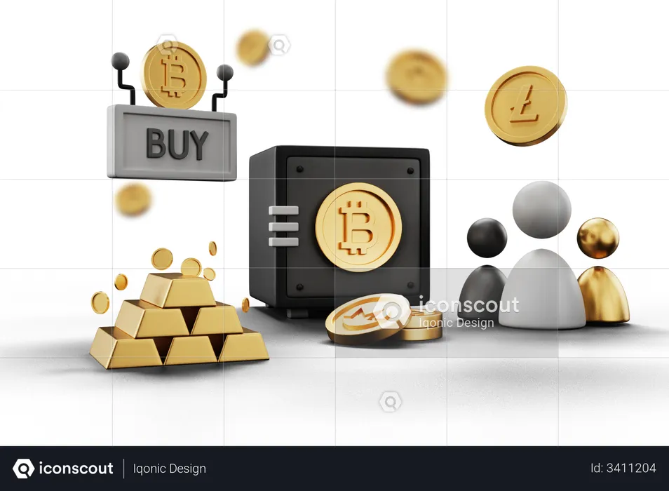 Buy Cryptocurrency  3D Illustration