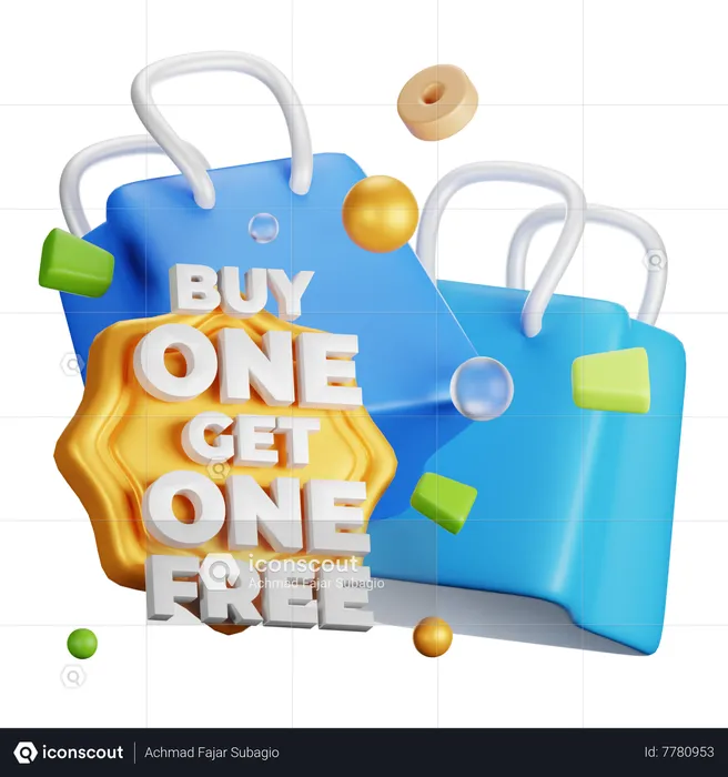 Buy One Get One Free  3D Icon