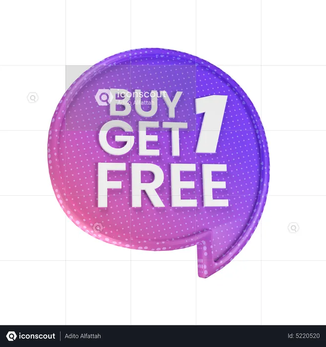 Buy One Get One Free  3D Icon