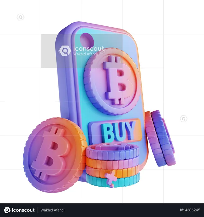 Buying Bitcoin  3D Illustration