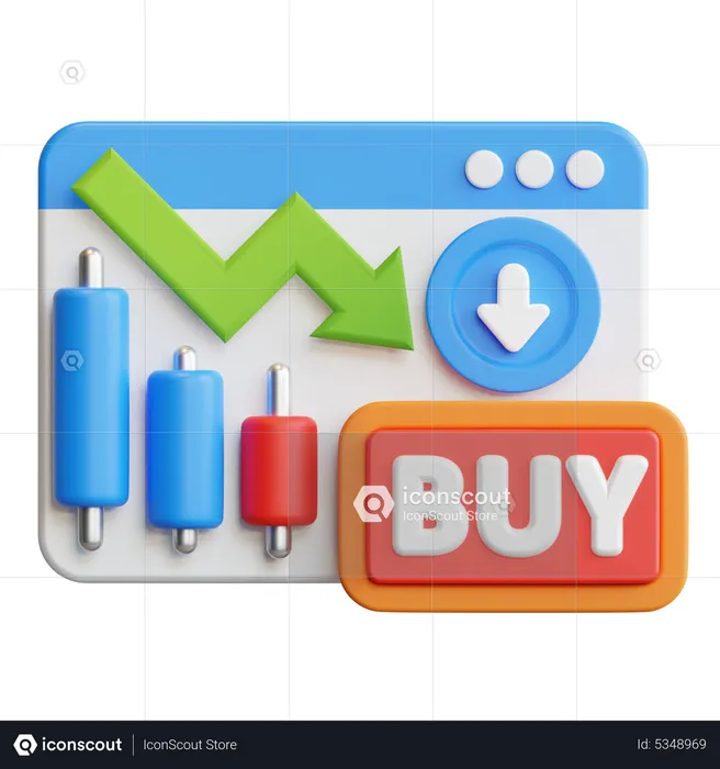 Buying Trading Down  3D Icon