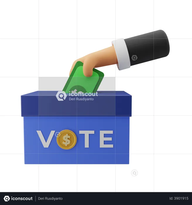 Buying vote with money  3D Illustration