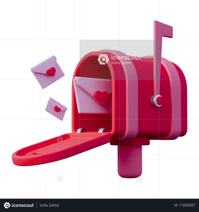 Buzón de correo de san valentín  3D Icon