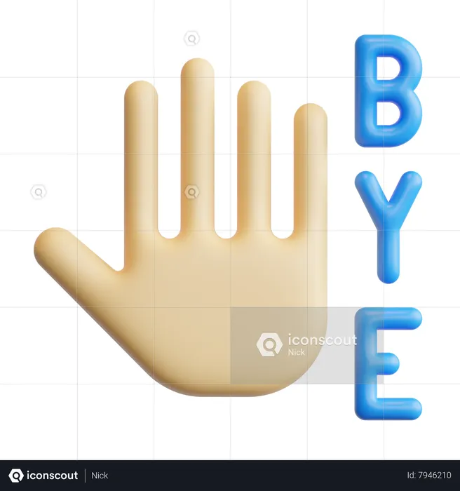 Bye Emoji 3D Icon