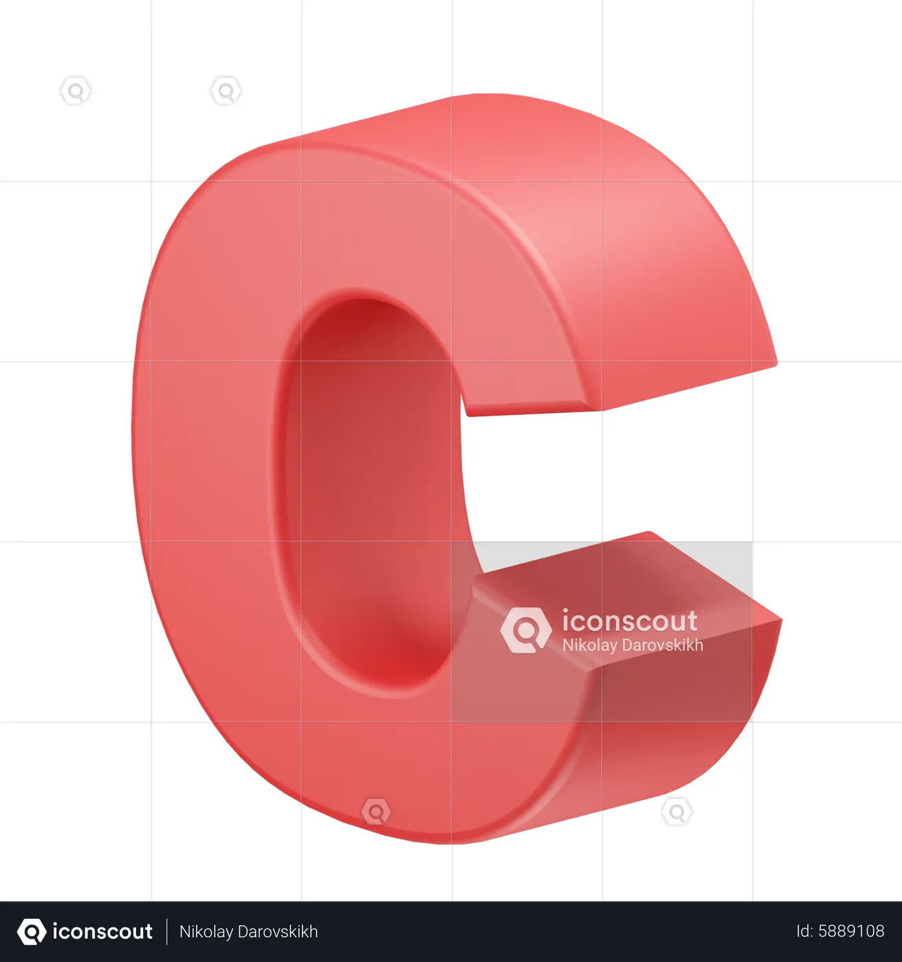 C Alphabet 3D Icon - Free Download School & Education 3D Icons | IconScout