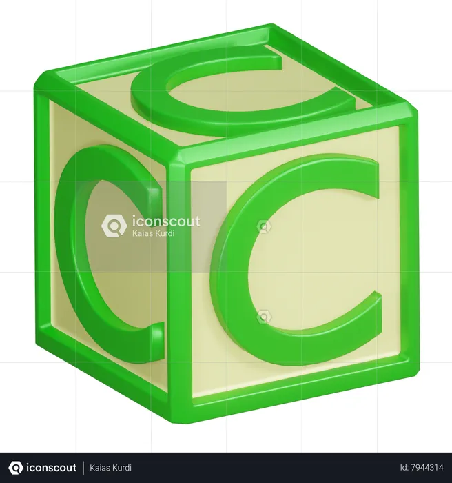 C Alphabet Letter  3D Icon
