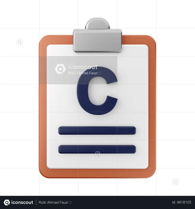 C Grade Report  3D Icon