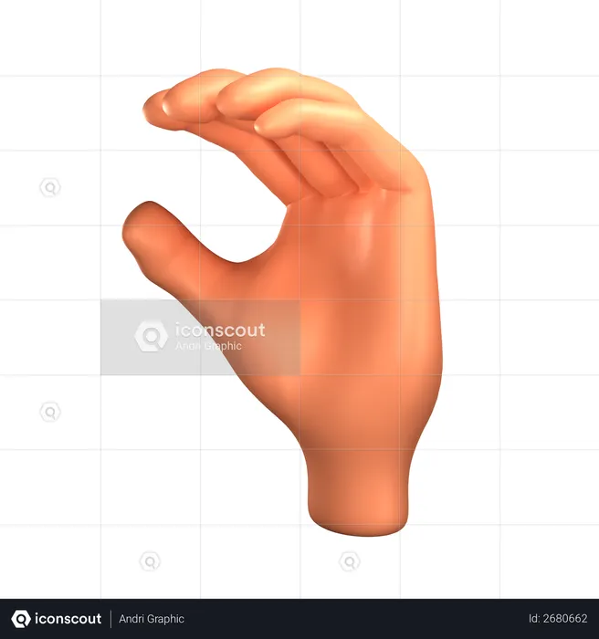 C hand gesture  3D Illustration