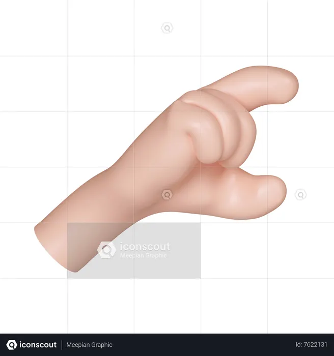 C Hand Gesture Emoji 3D Icon