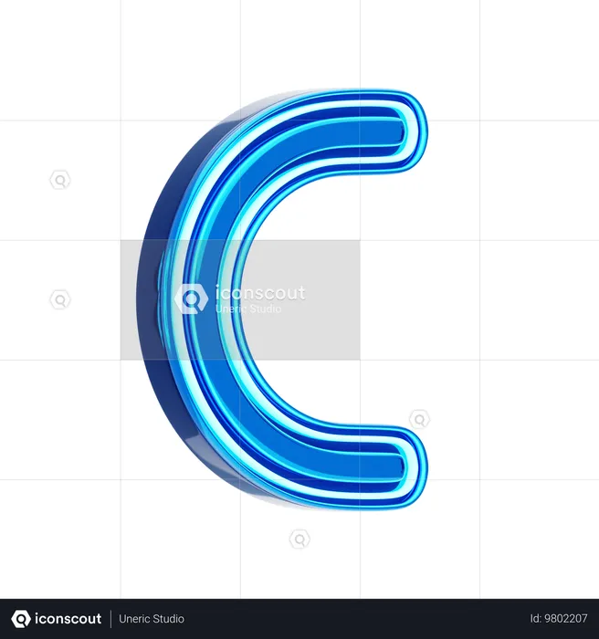 C 文字  3D Icon