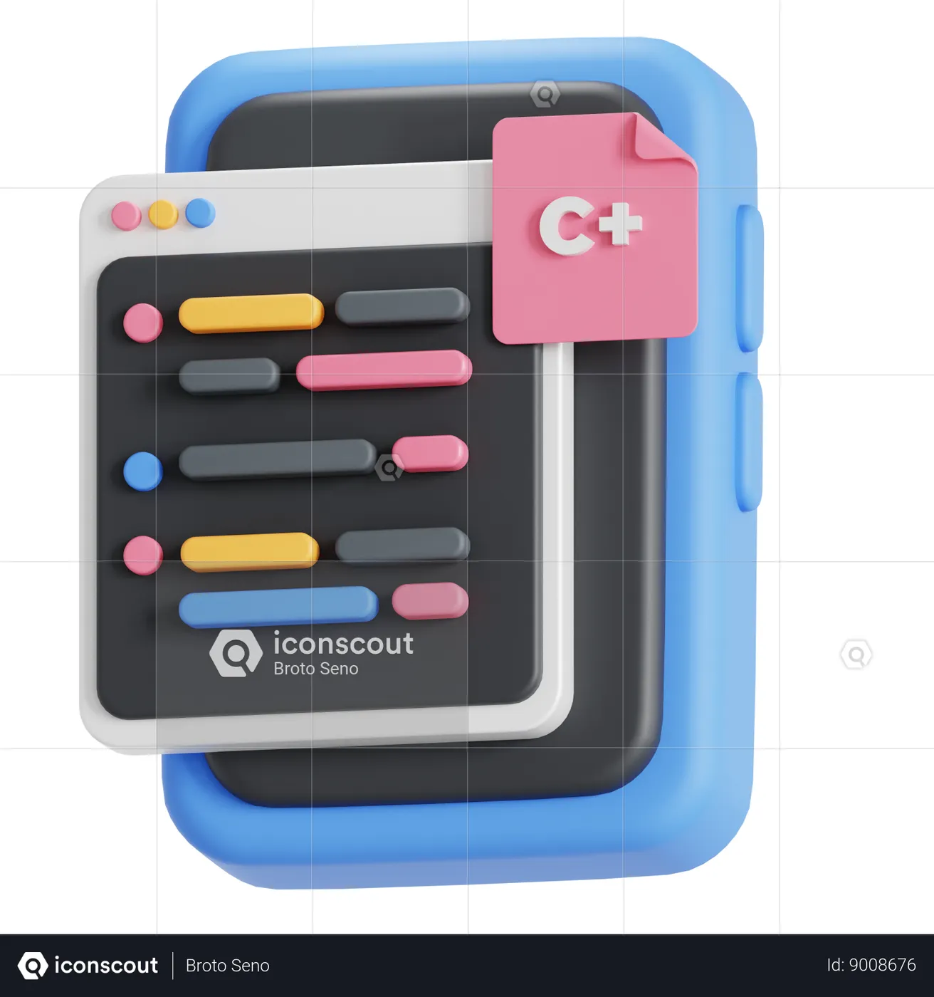 C+ Programming language 3D Icon download in PNG, OBJ or Blend format