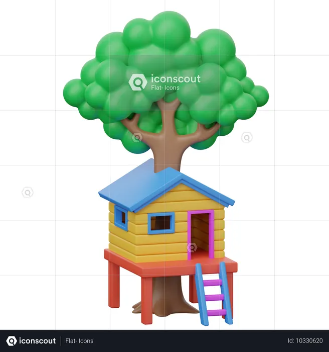 Cabane dans les arbres  3D Icon