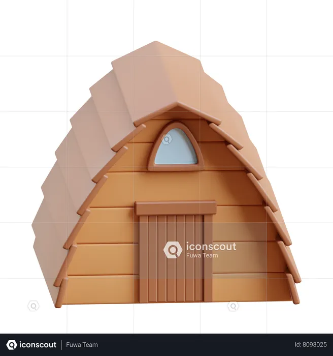 Cabane en bois  3D Icon