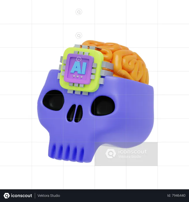 Ai cabeça de robô  3D Icon