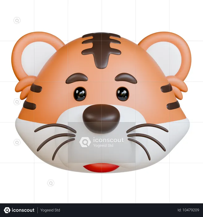 Cabeça de tigre  3D Icon