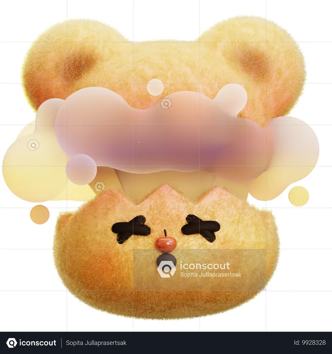 Cabeça de urso explodindo Emoji 3D Icon