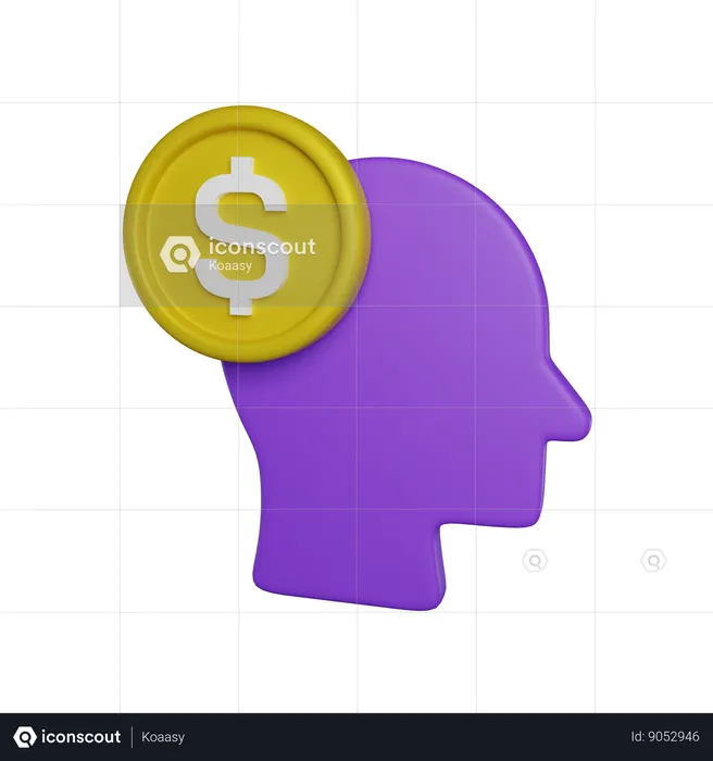 Dólar de cabeça  3D Icon