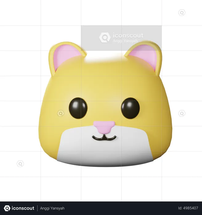 Cabeza de gato Emoji 3D Icon