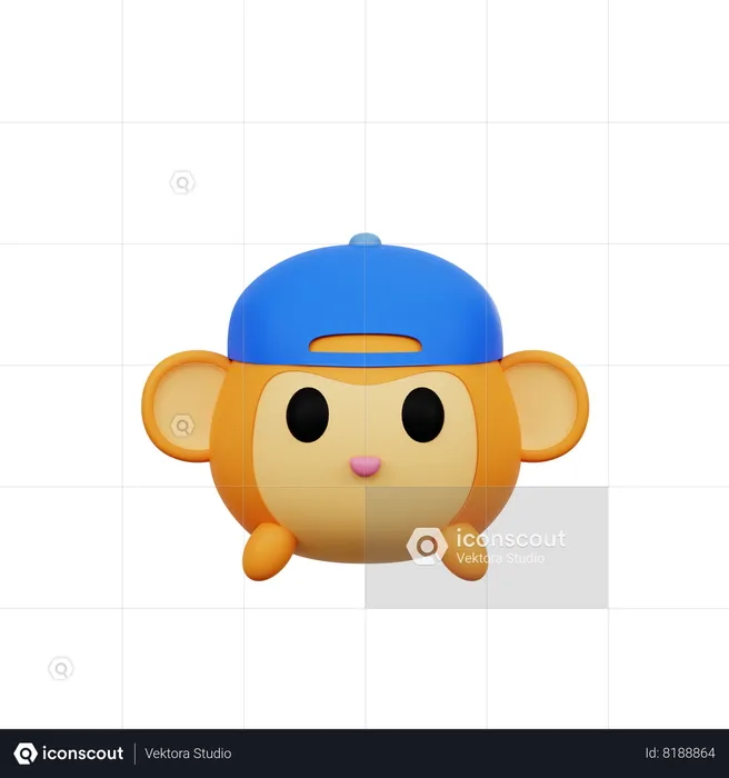 Cabeza de mono genial  3D Icon