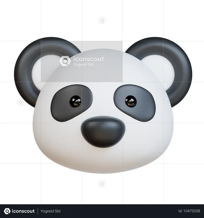 Cabeza de panda  3D Icon