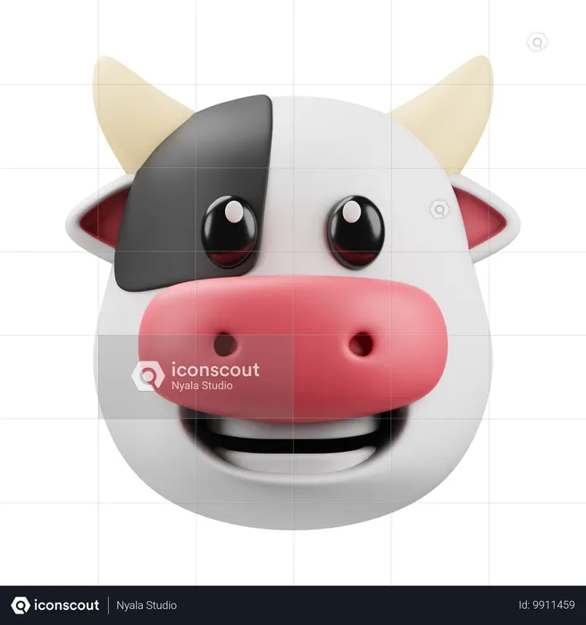 Emoji de cabeza de vaca  3D Icon