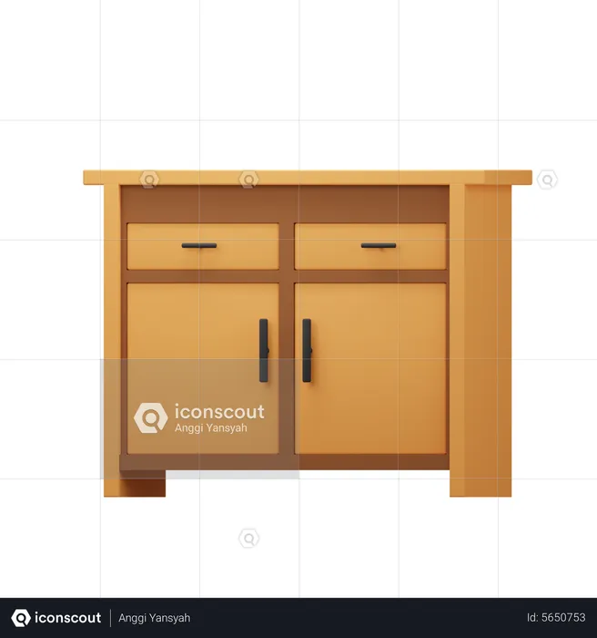 Cabinet simple  3D Icon