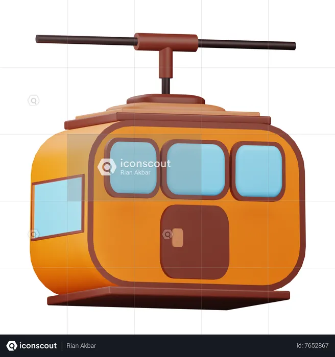 Cable Car  3D Icon