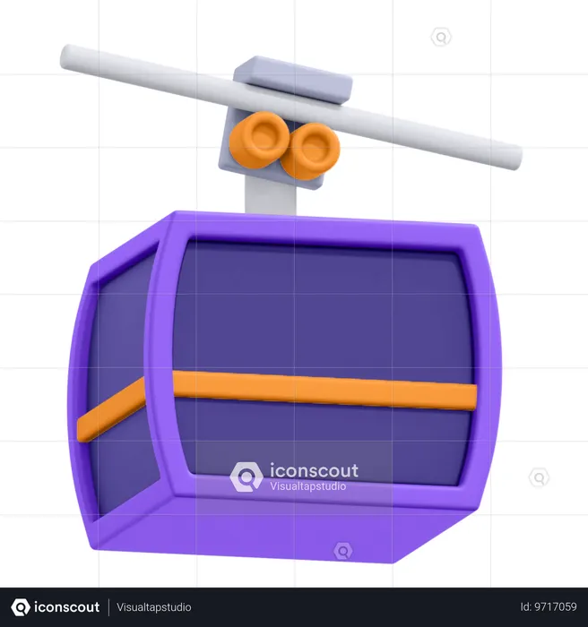 Cable Car  3D Icon