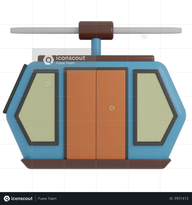 Cable Car  3D Illustration
