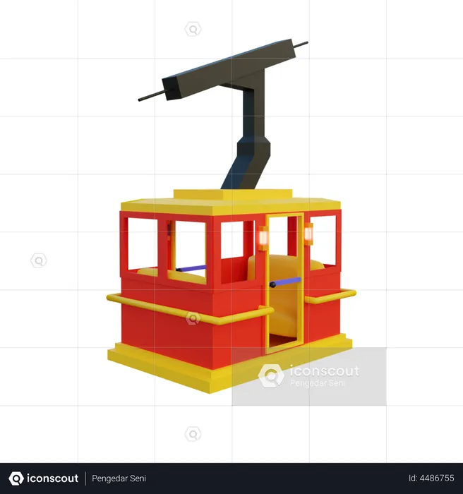 Cable Car  3D Illustration