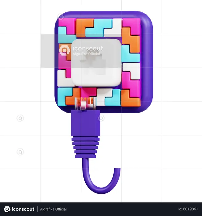 Cable rj  3D Icon