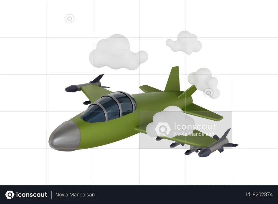 Caça a jato  3D Illustration