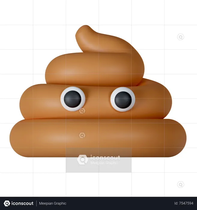 Caca marron Emoji 3D Icon