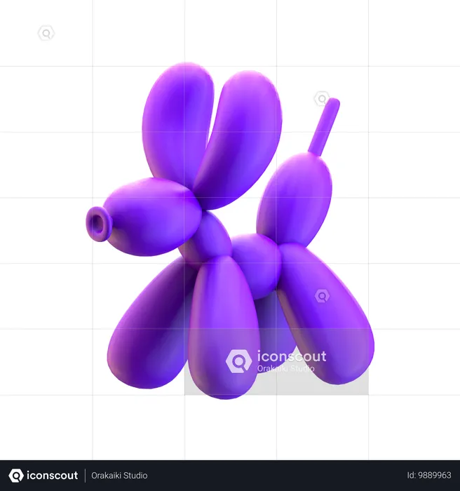 Cachorro balão  3D Icon