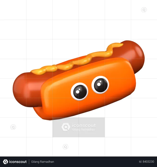 Cachorro-quente Emoji 3D Icon