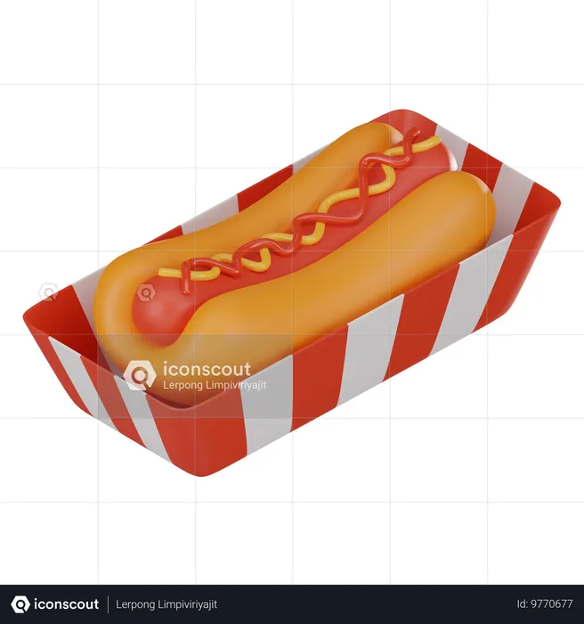 Cachorro-quente  3D Icon