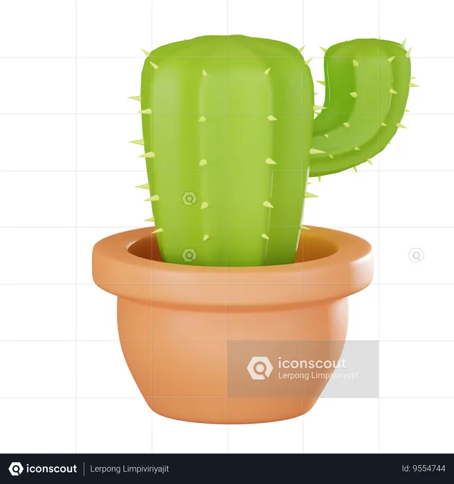 Cactus Plant Pot  3D Icon