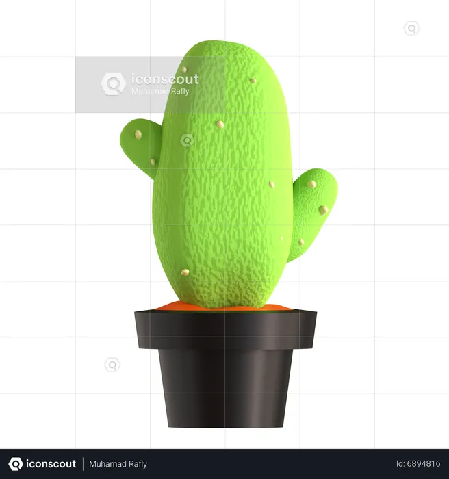 Cactus Pot  3D Icon