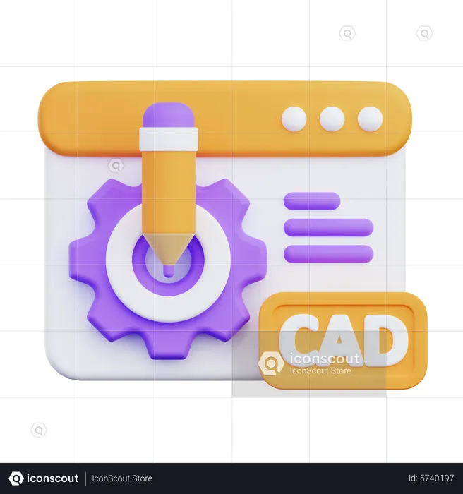 Cad Software  3D Icon