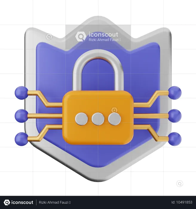 Proteção de escudo de cadeado  3D Icon