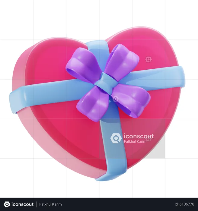 Cadeau en forme de coeur  3D Icon