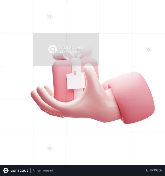 Main donnant un cadeau  3D Icon