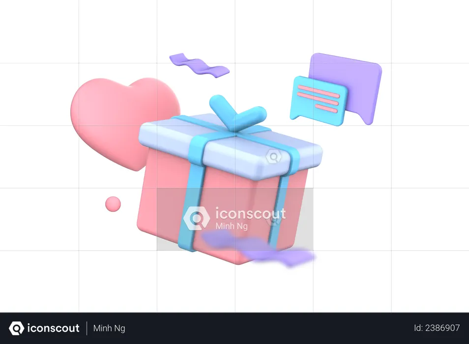 Cadeau surprise  3D Illustration