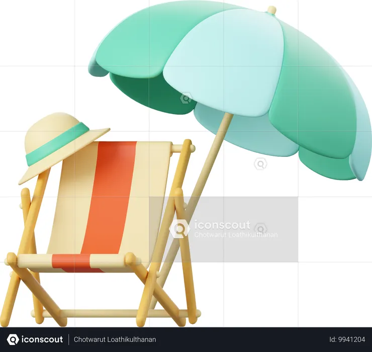 Cadeira de praia  3D Illustration