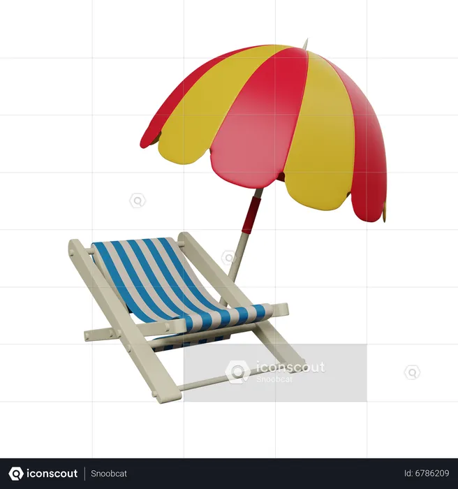 Cadeira de praia  3D Icon