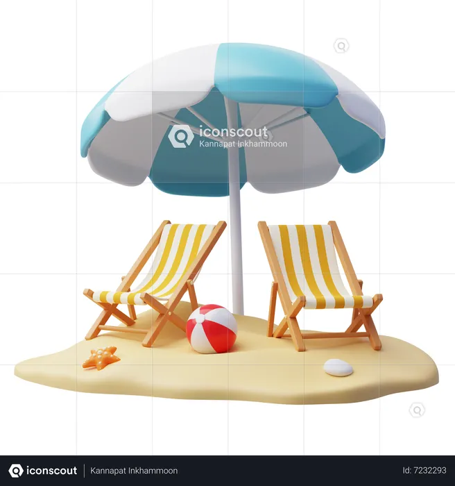 Cadeira de praia  3D Icon